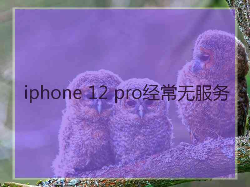 iphone 12 pro经常无服务