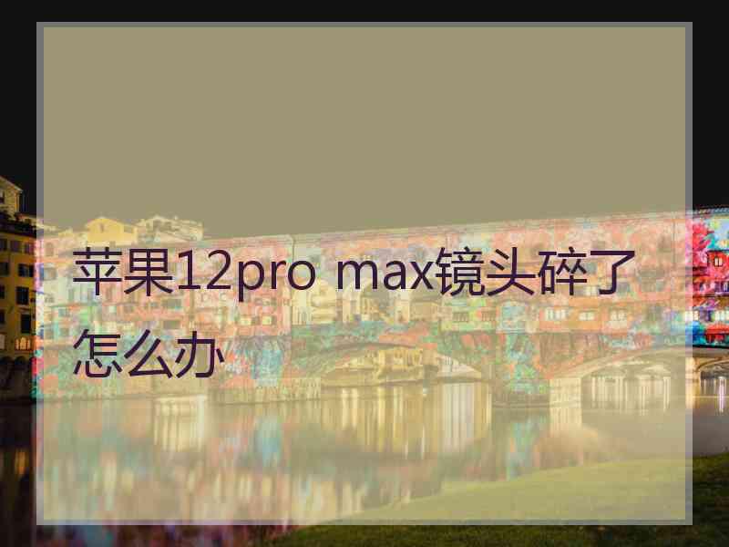 苹果12pro max镜头碎了怎么办