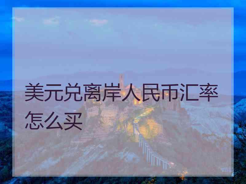 美元兑离岸人民币汇率怎么买