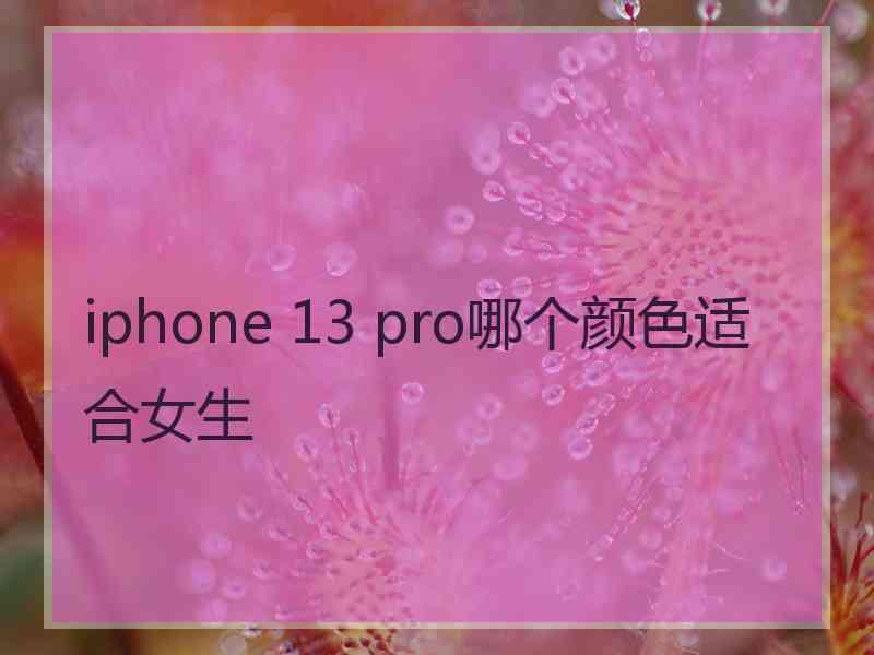 iphone 13 pro哪个颜色适合女生