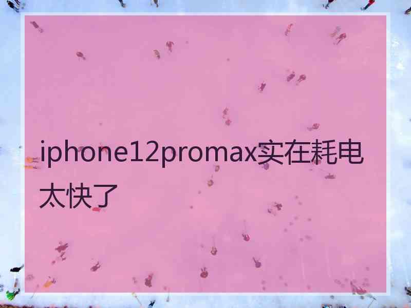 iphone12promax实在耗电太快了