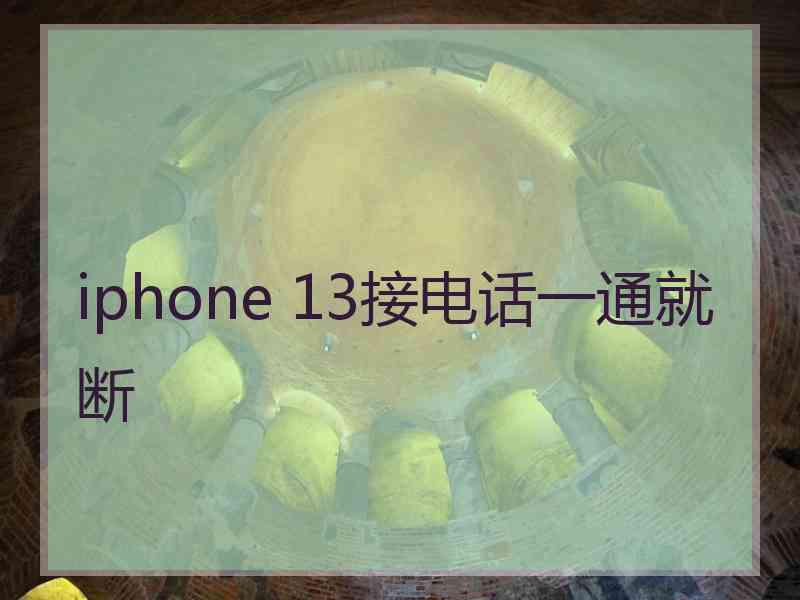 iphone 13接电话一通就断