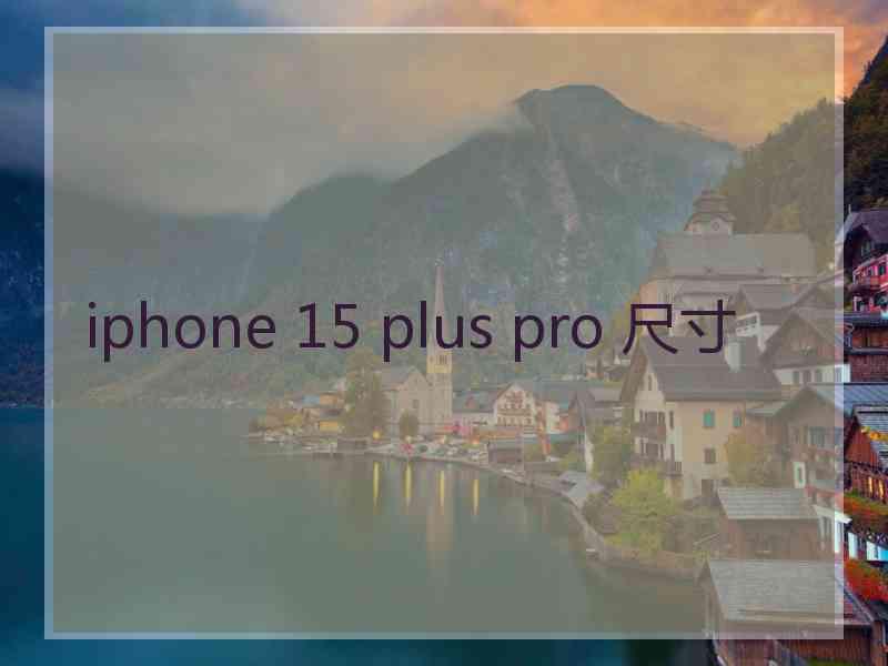 iphone 15 plus pro 尺寸