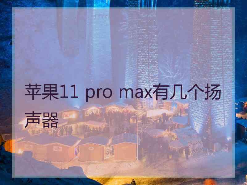 苹果11 pro max有几个扬声器