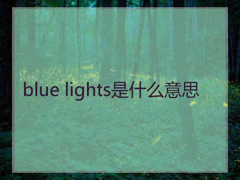 blue lights是什么意思