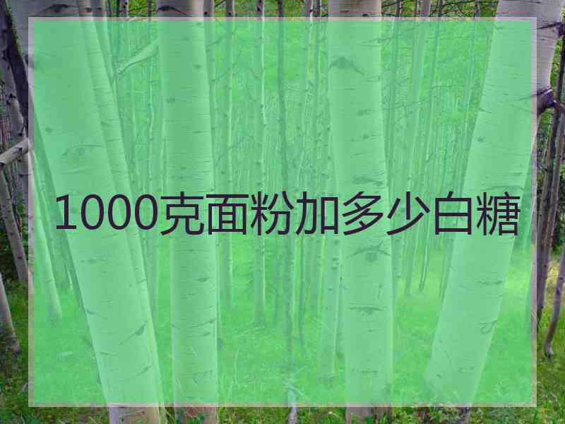 1000克面粉加多少白糖