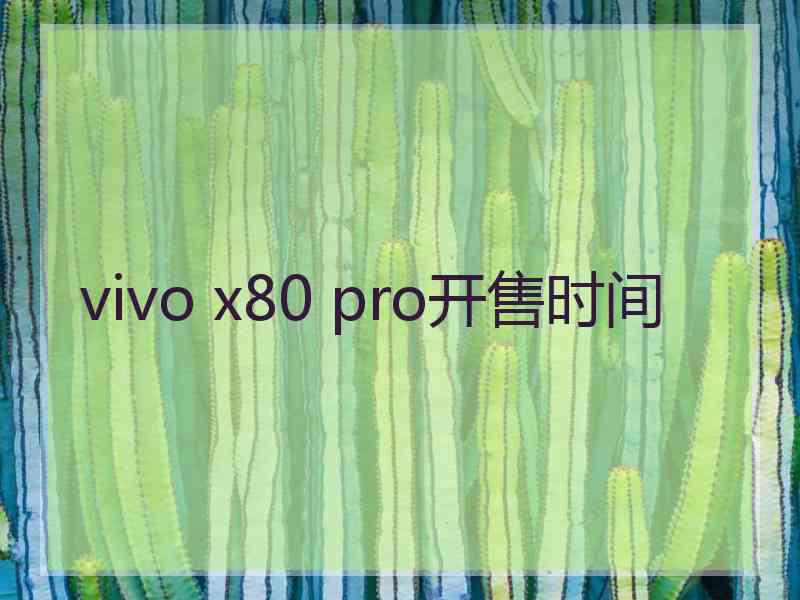 vivo x80 pro开售时间