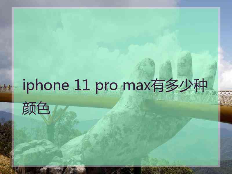 iphone 11 pro max有多少种颜色