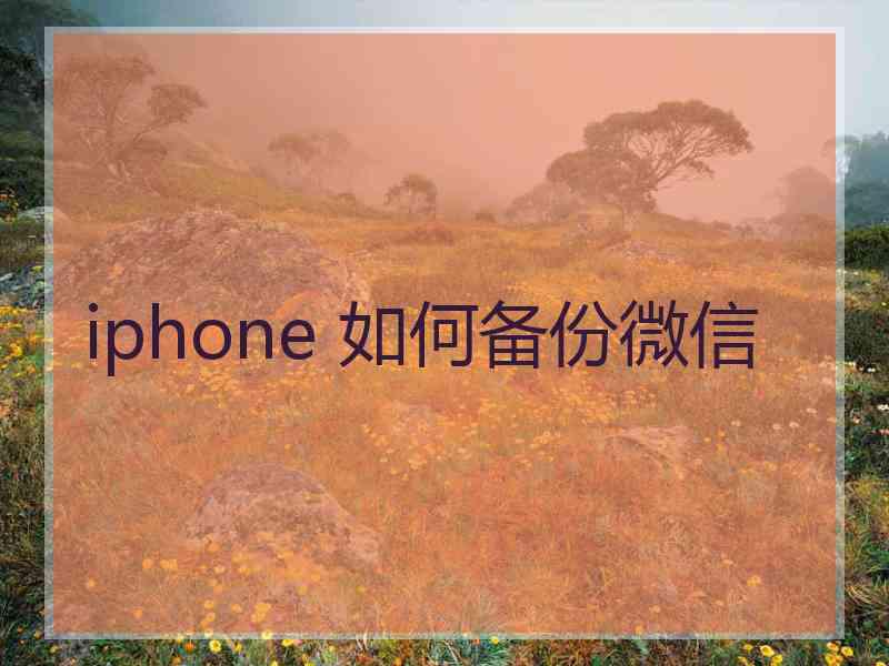 iphone 如何备份微信