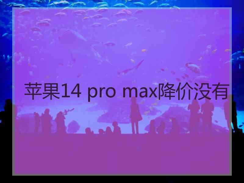 苹果14 pro max降价没有