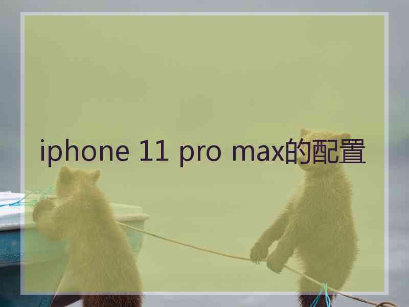 iphone 11 pro max的配置