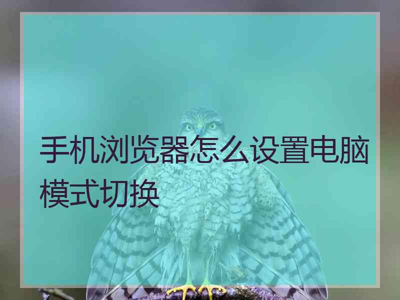 手机浏览器怎么设置电脑模式切换