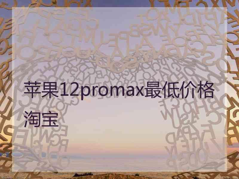 苹果12promax最低价格淘宝