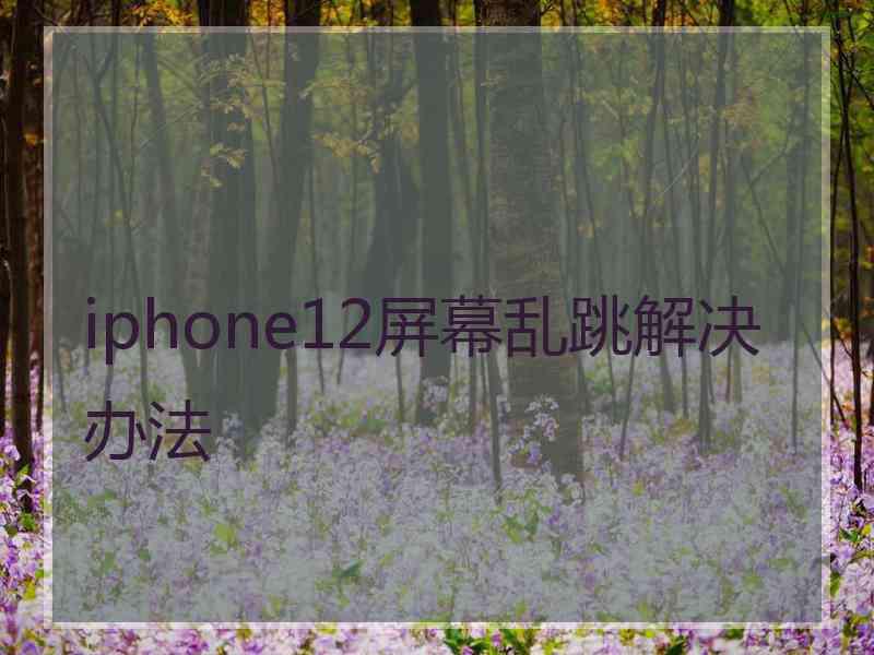 iphone12屏幕乱跳解决办法