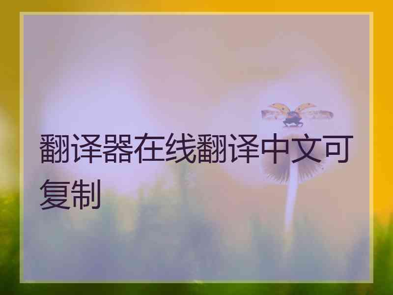 翻译器在线翻译中文可复制