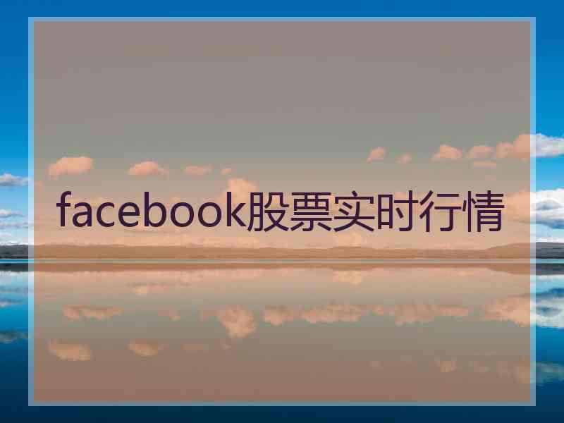 facebook股票实时行情