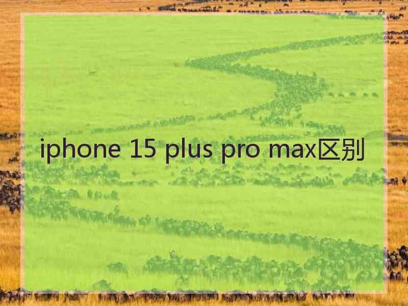 iphone 15 plus pro max区别