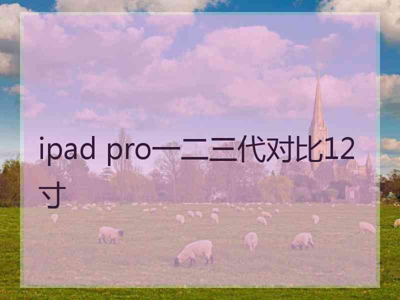 ipad pro一二三代对比12寸