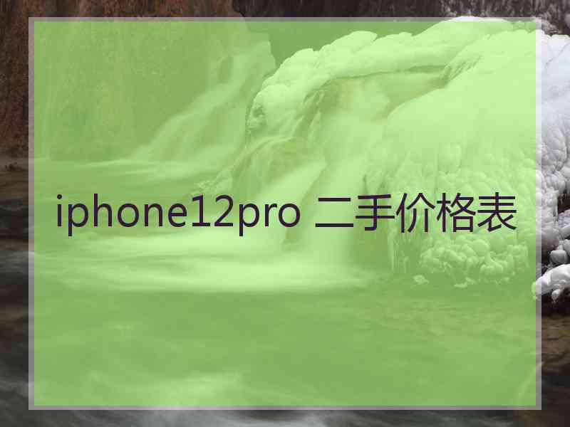 iphone12pro 二手价格表