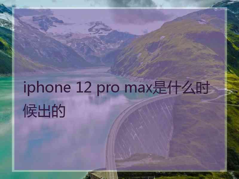 iphone 12 pro max是什么时候出的