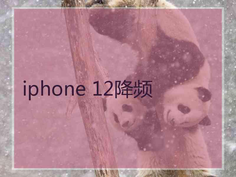 iphone 12降频