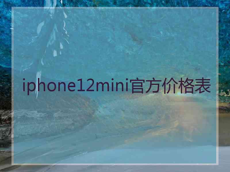 iphone12mini官方价格表