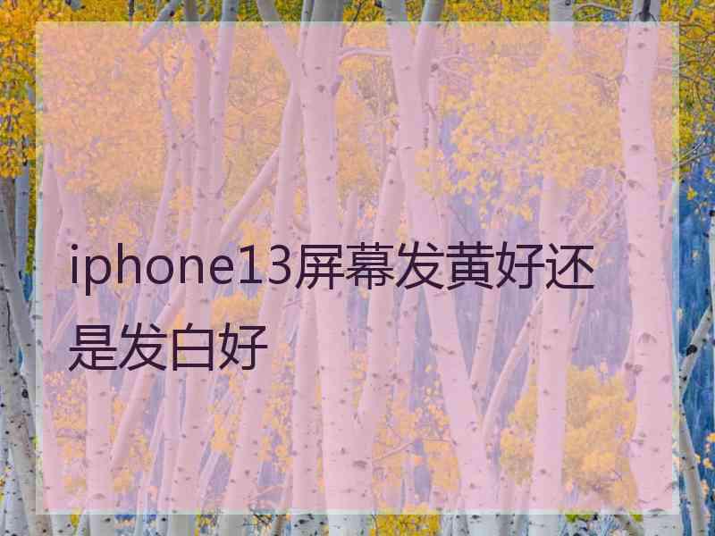 iphone13屏幕发黄好还是发白好