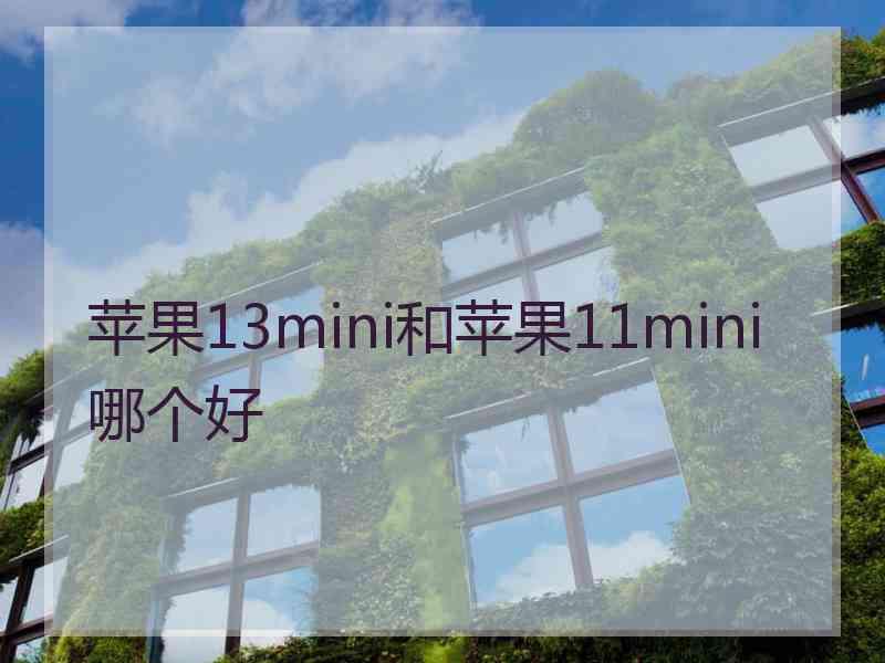 苹果13mini和苹果11mini哪个好