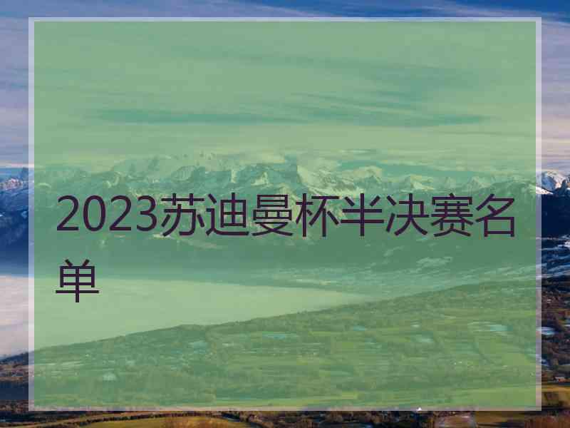 2023苏迪曼杯半决赛名单