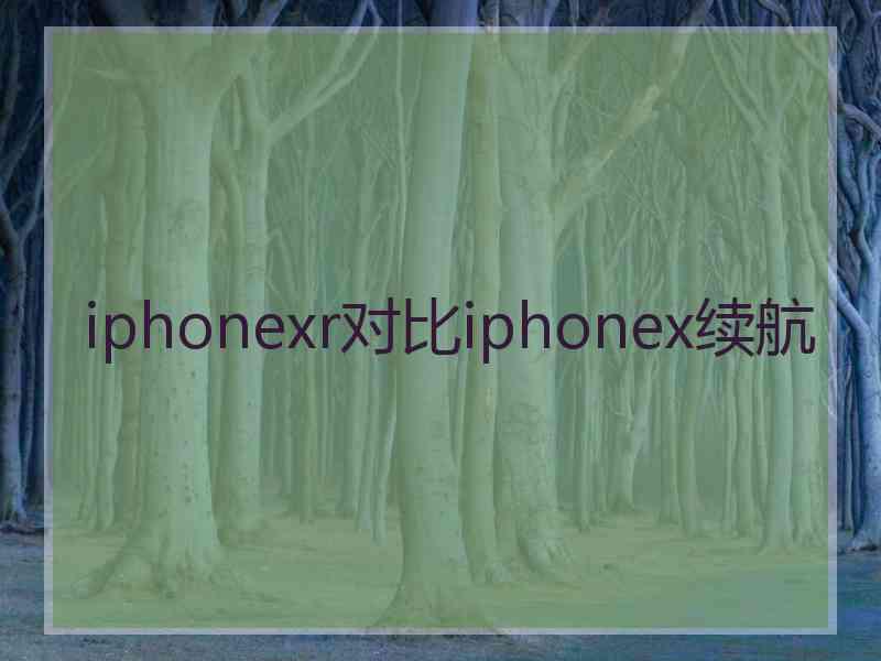 iphonexr对比iphonex续航