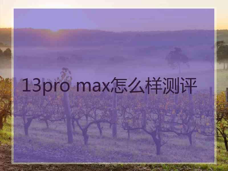 13pro max怎么样测评