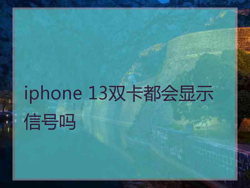 iphone 13双卡都会显示信号吗