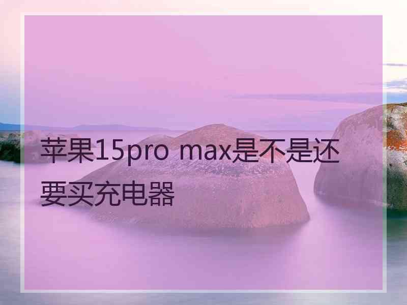 苹果15pro max是不是还要买充电器