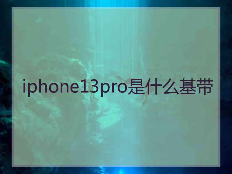 iphone13pro是什么基带