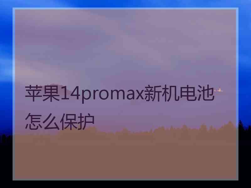 苹果14promax新机电池怎么保护