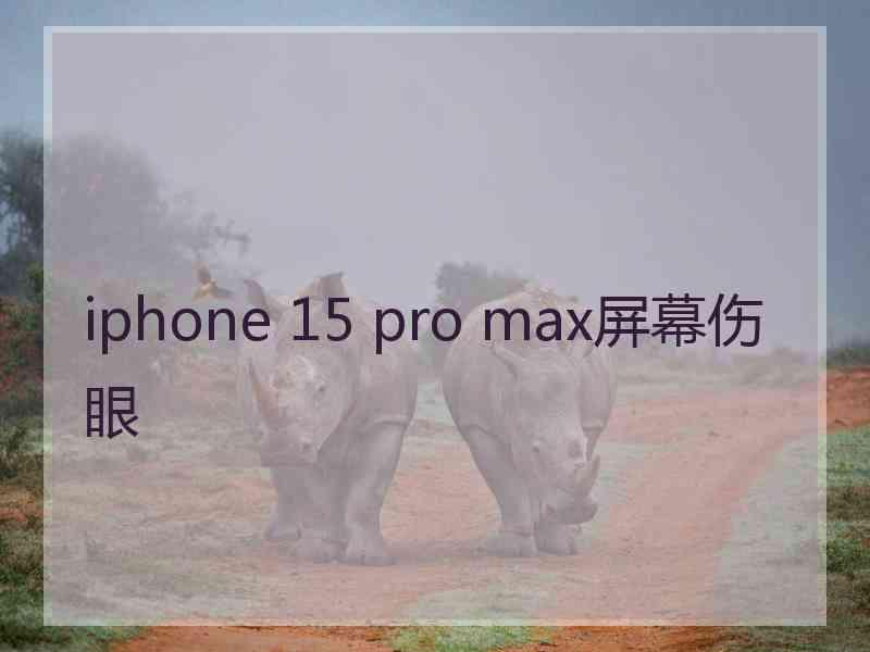 iphone 15 pro max屏幕伤眼