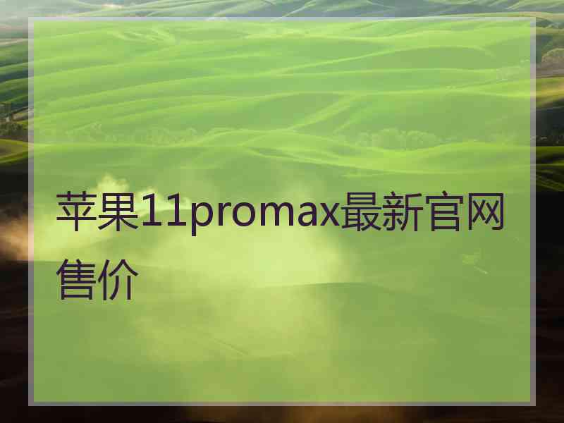 苹果11promax最新官网售价