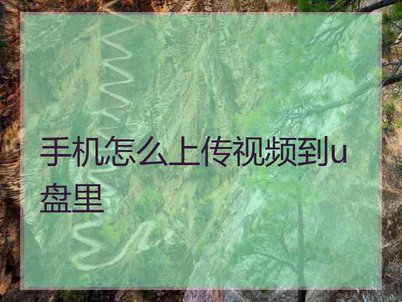 手机怎么上传视频到u盘里