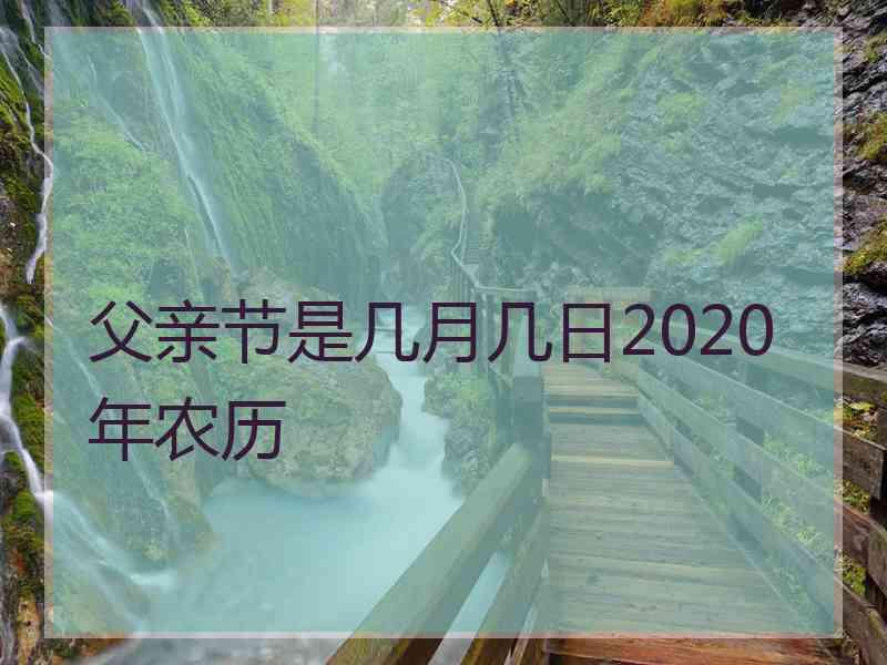 父亲节是几月几日2020年农历