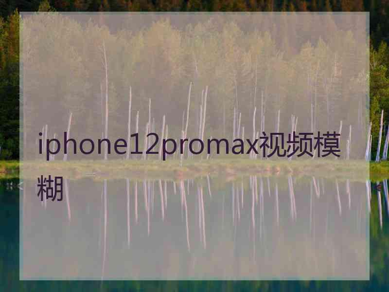 iphone12promax视频模糊