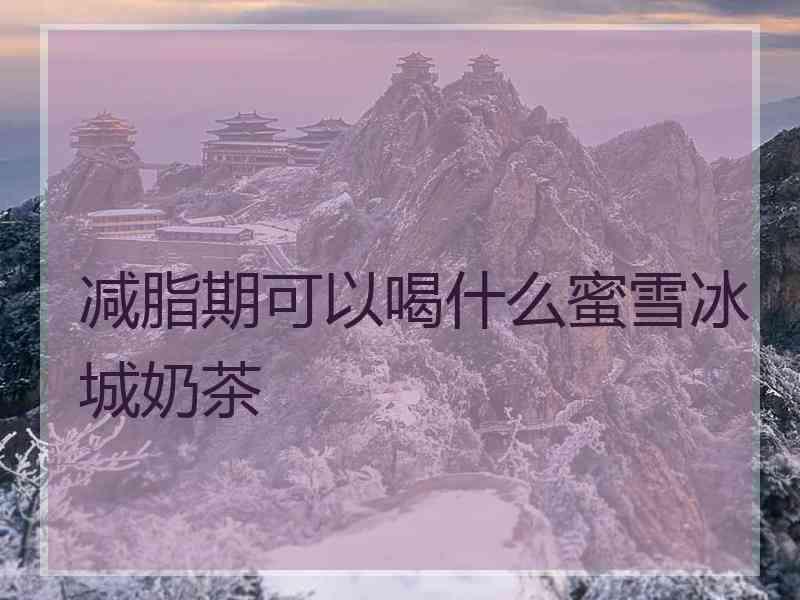 减脂期可以喝什么蜜雪冰城奶茶