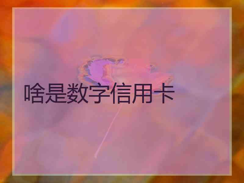 啥是数字信用卡