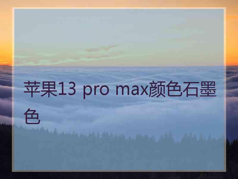 苹果13 pro max颜色石墨色