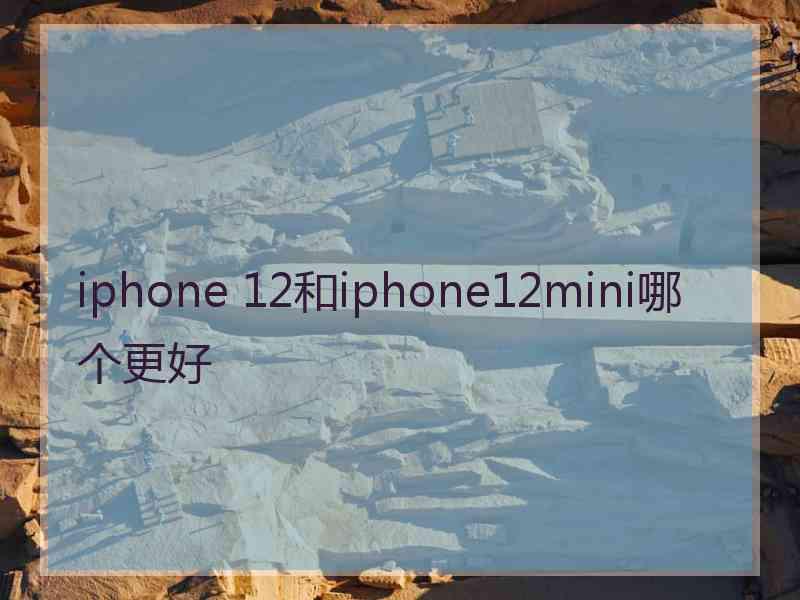 iphone 12和iphone12mini哪个更好