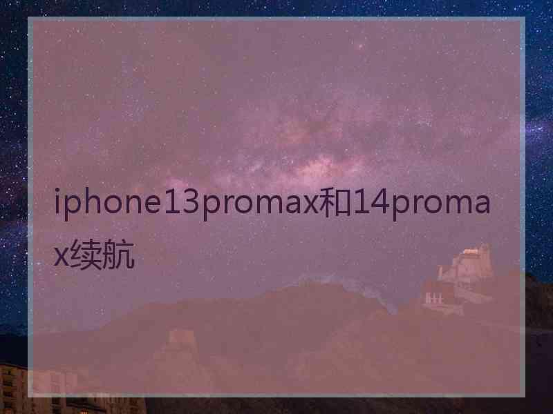 iphone13promax和14promax续航