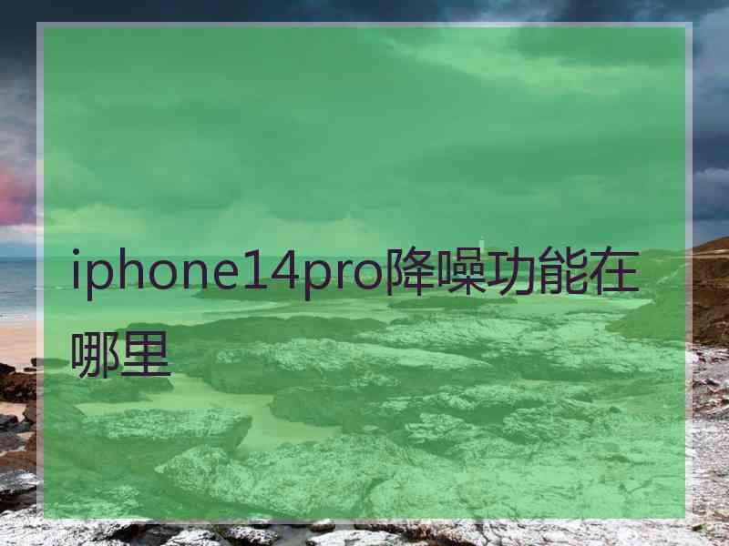 iphone14pro降噪功能在哪里