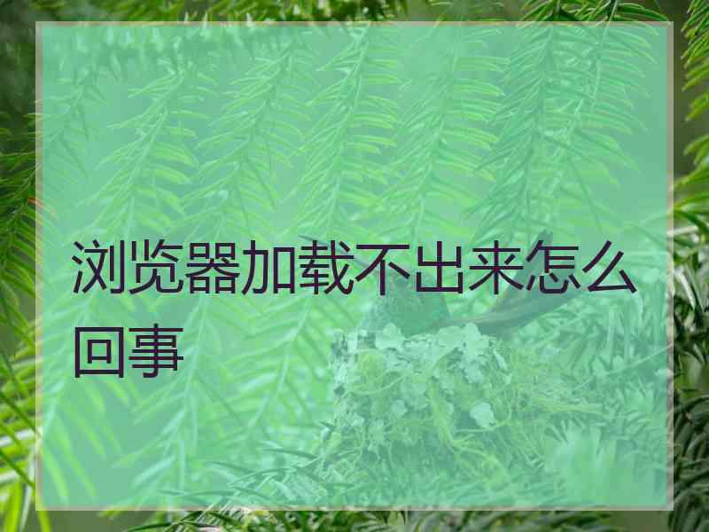 浏览器加载不出来怎么回事