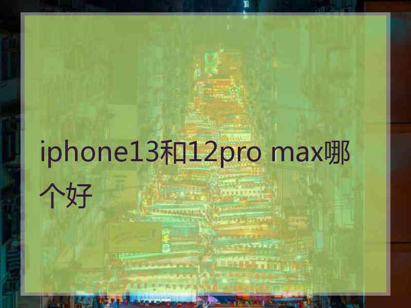 iphone13和12pro max哪个好