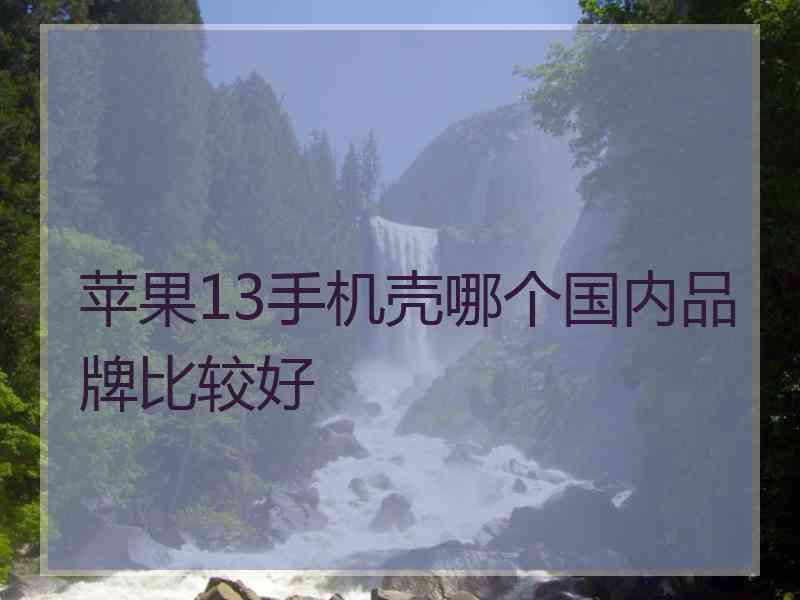 苹果13手机壳哪个国内品牌比较好