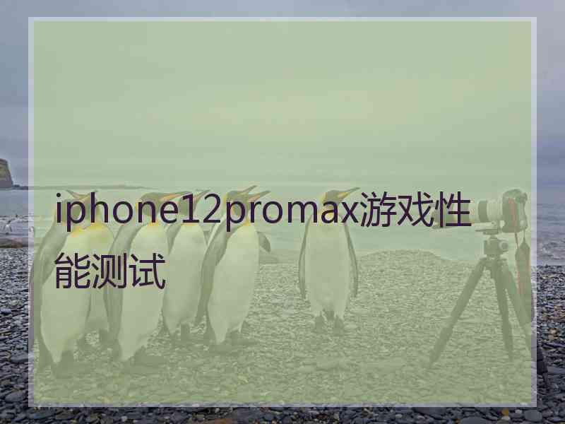 iphone12promax游戏性能测试